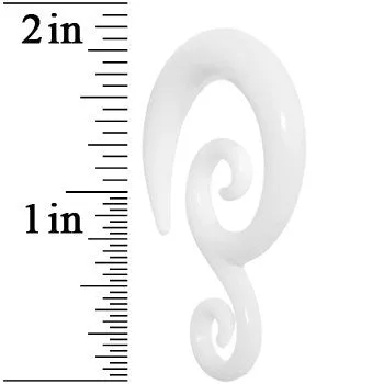 0 Gauge White Acrylic Swirl Spiral Taper