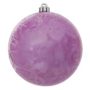 3" Orchid Crackle Ball Ornament UV Drilled 12/Bg