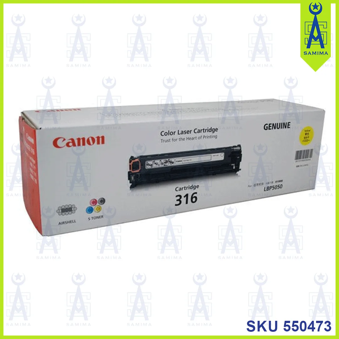 CANON LASER CARTRIDGE TONER 316 YELLOW