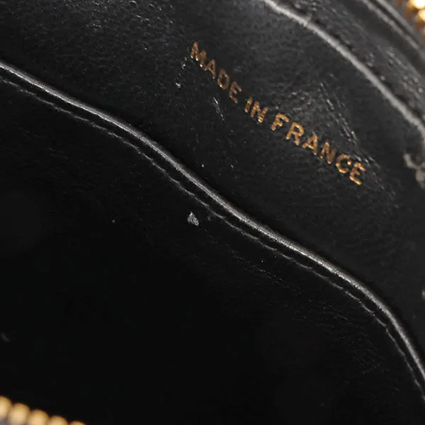 Chanel Around 1995 Made Trun-Lock Logo Charm Chain Bag Black