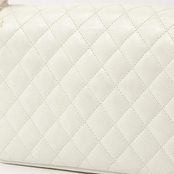 Chanel Around 1996 Made Pvc Turn-Lock Plastic Chain Handbag White