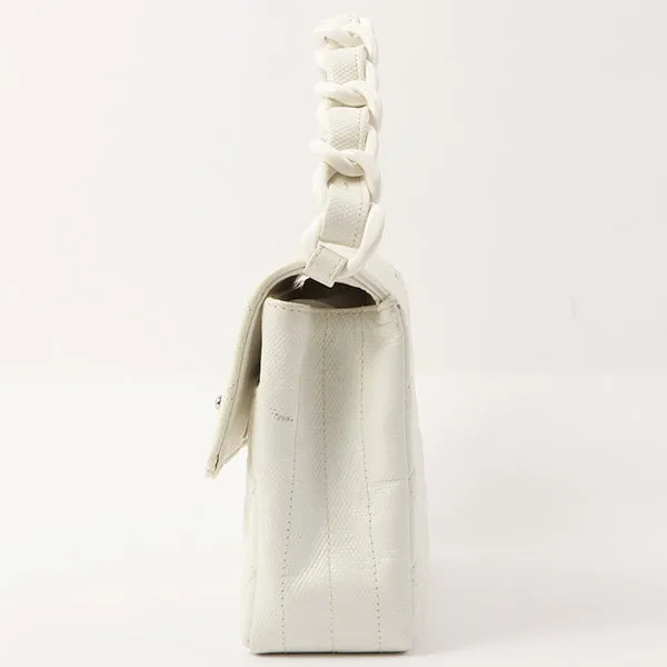 Chanel Around 1996 Made Pvc Turn-Lock Plastic Chain Handbag White