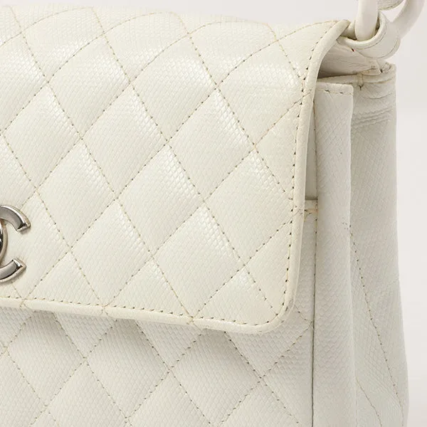 Chanel Around 1996 Made Pvc Turn-Lock Plastic Chain Handbag White