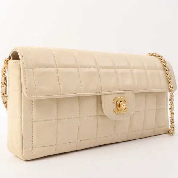 Chanel Around 2000 Made Chocobar Turn-Lock Chain Bag Ivory
