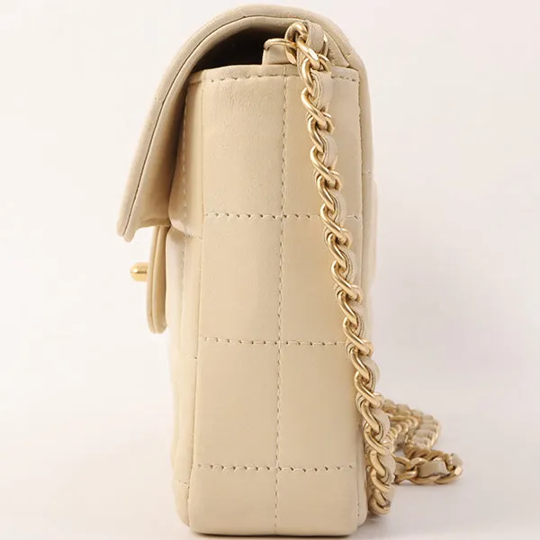Chanel Around 2000 Made Chocobar Turn-Lock Chain Bag Ivory