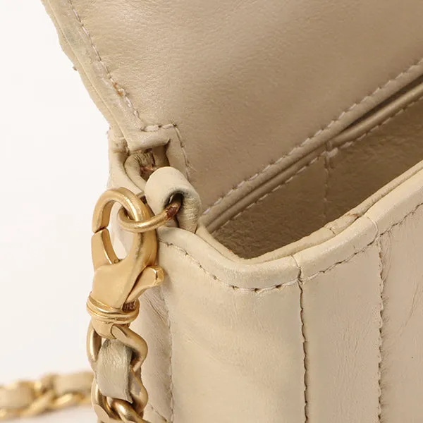 Chanel Around 2000 Made Chocobar Turn-Lock Chain Bag Ivory