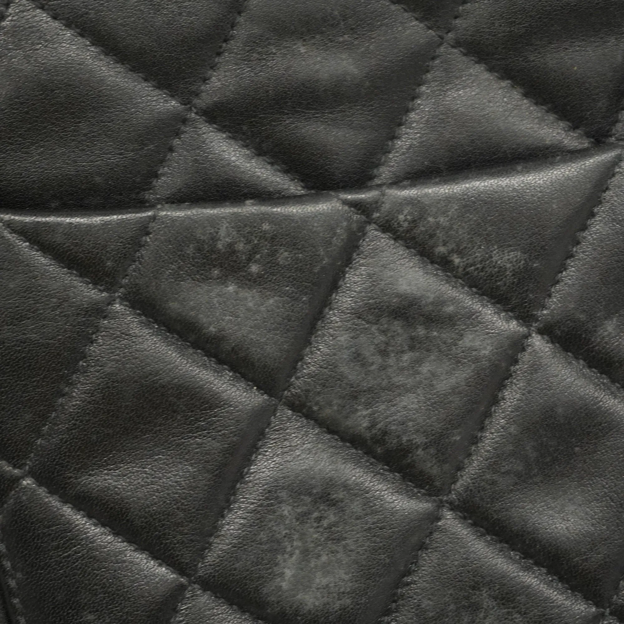 CHANEL   Matelasse Big Matelasse W Chain Women's Leather Shoulder Bag Black
