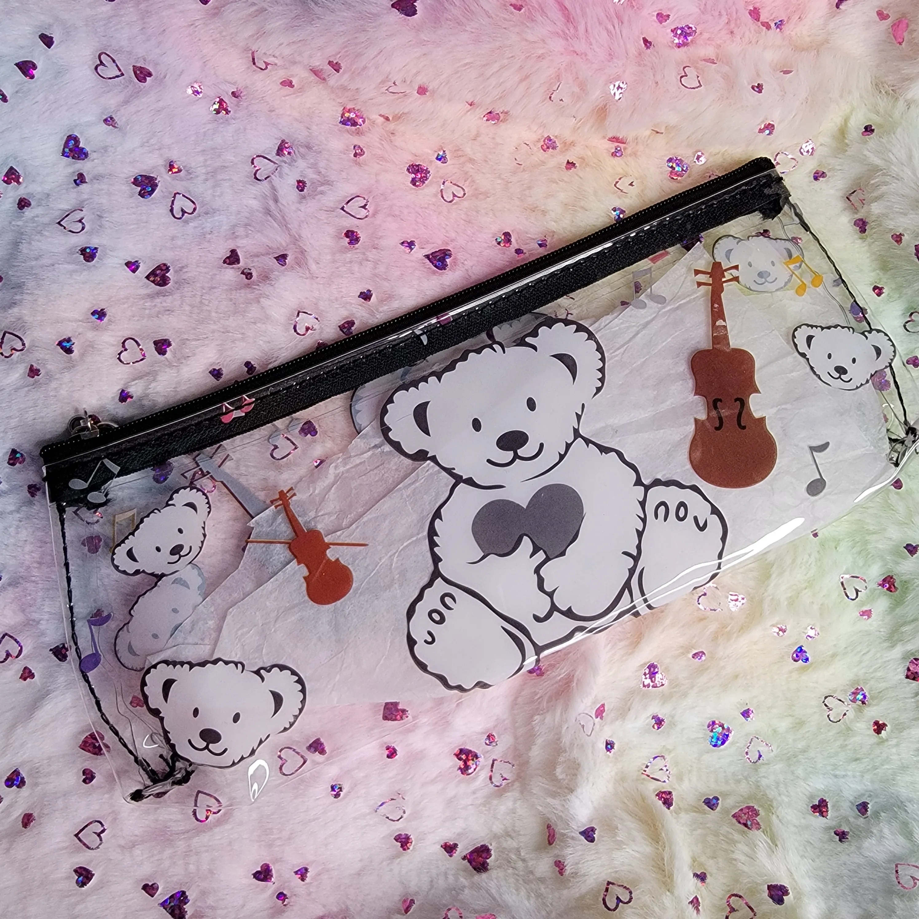 Clear Vinyl Pencil Pouch, Kawaii Style