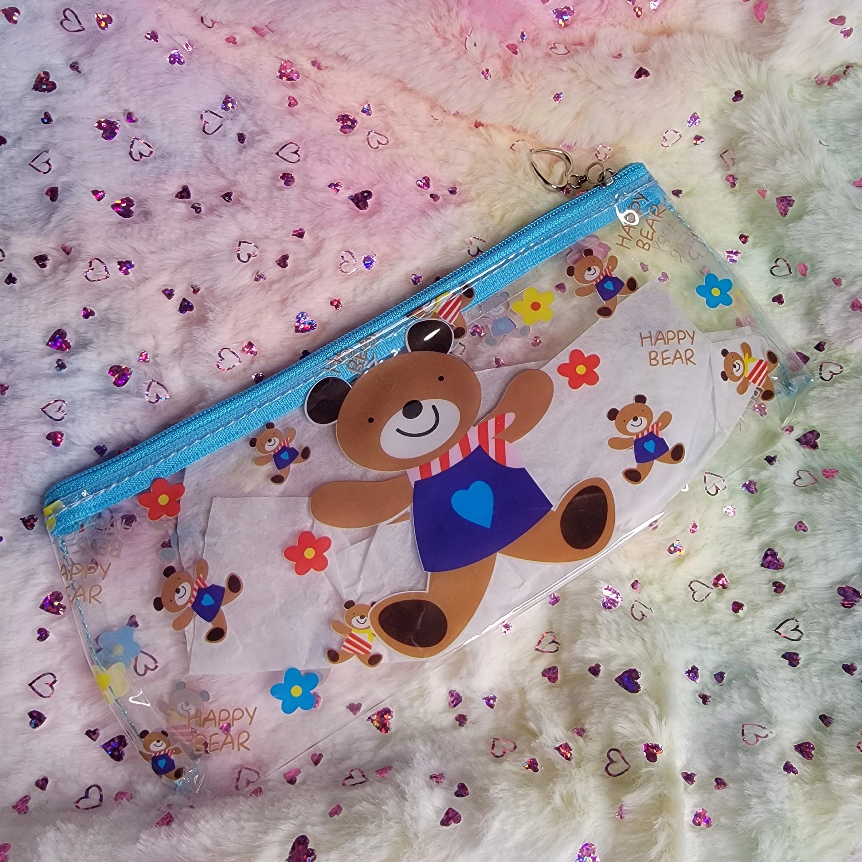 Clear Vinyl Pencil Pouch, Kawaii Style
