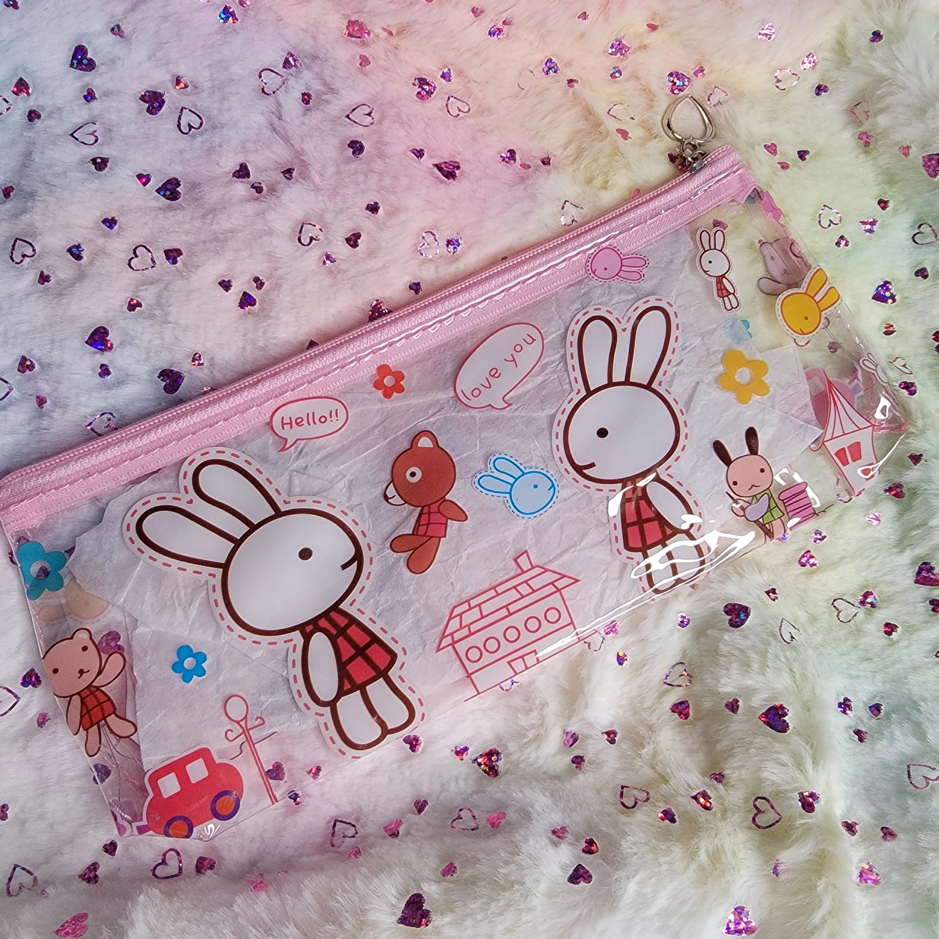 Clear Vinyl Pencil Pouch, Kawaii Style
