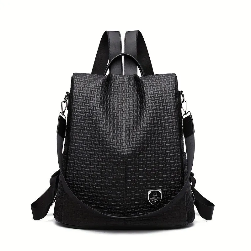 Fashion Anti-Theft Backpack Purse, Solid Color Travel Daypack, Women's Casual Convertible School Knapsack