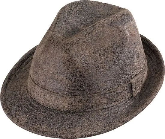Henschel Faux Leather Downer Fedora Hat