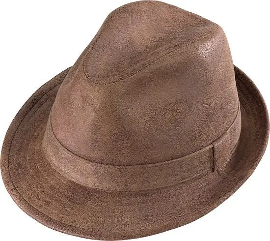 Henschel Faux Leather Downer Fedora Hat