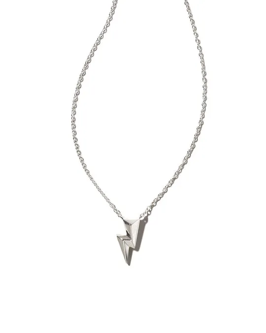 Kendra Scott - Bolt Pendant Necklace - Rhodium Metal