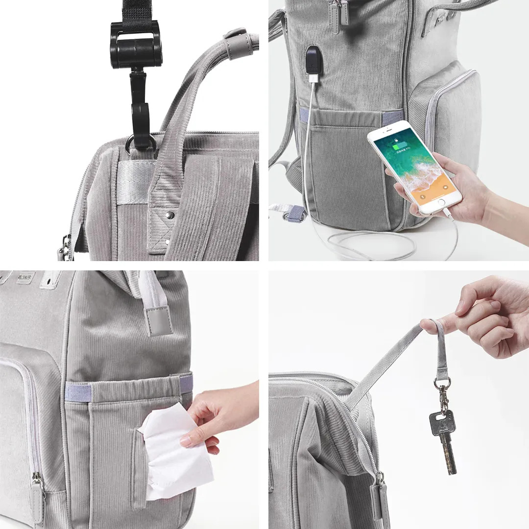 Modern Velvet Diaper Backpack