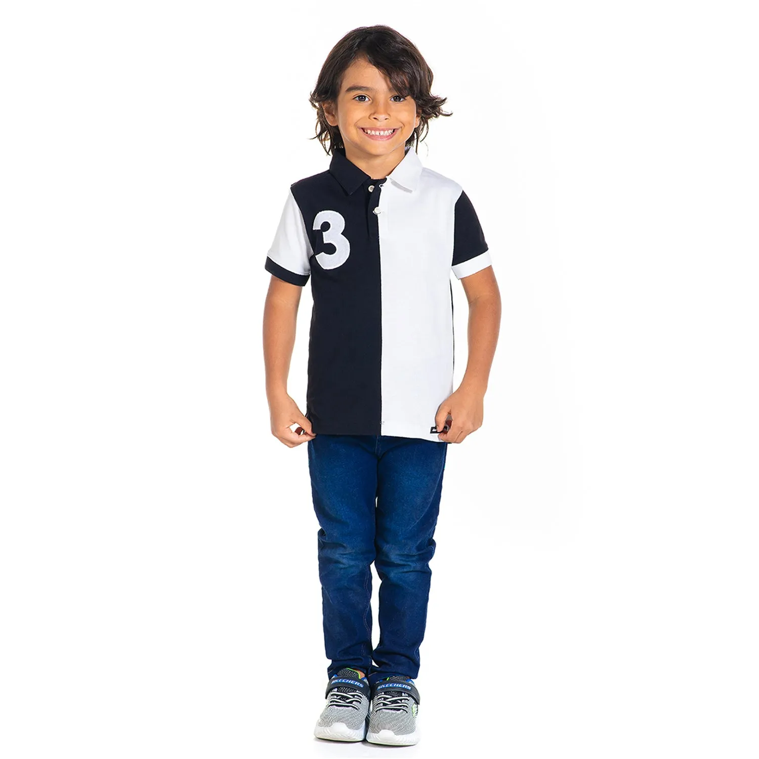 Monochrome Appliqué Polo