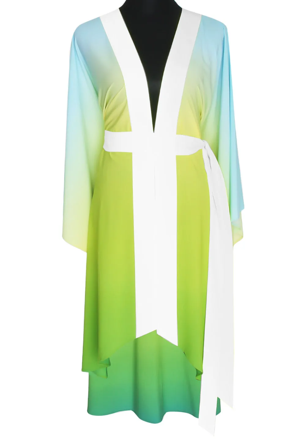 Monochrome Ombre - Freedom Kimono Evil Eye (Off-White) - Long