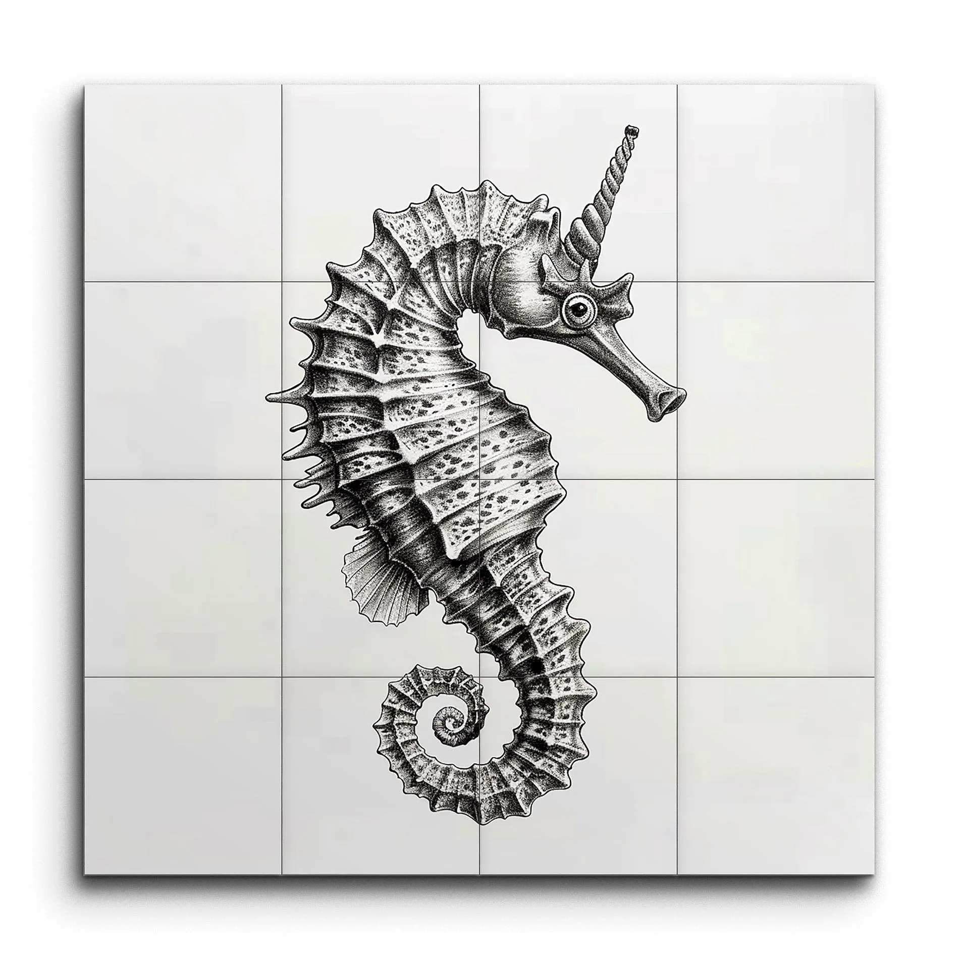 Monochrome Seahorse Fantasy