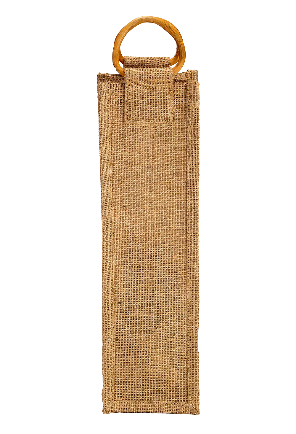 Natural Jute Bottle Bag with Bamboo Handles - (35.5 x 10 x 10 cm)