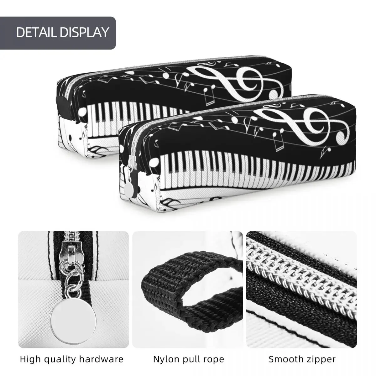 Piano music note pencil case