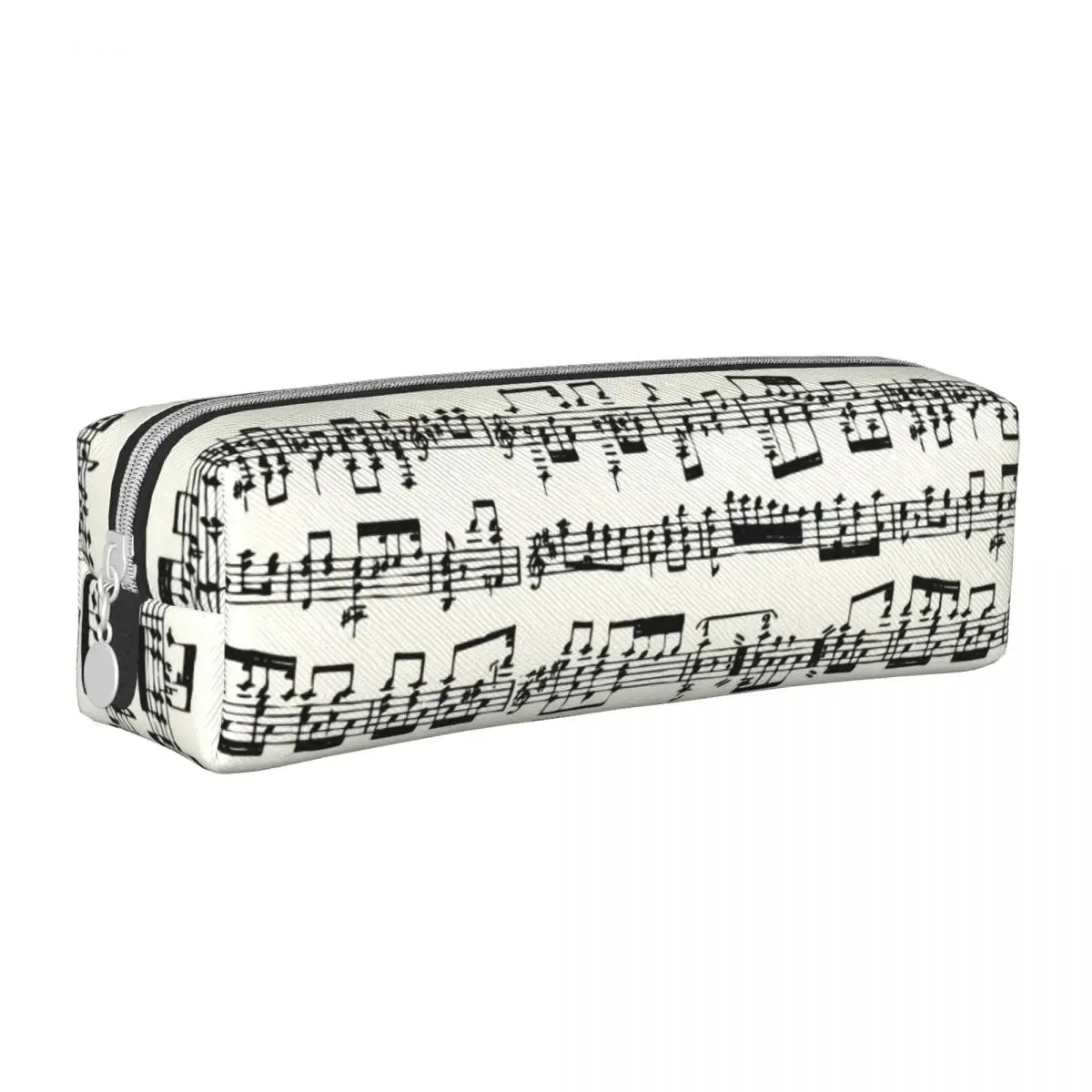piano notes pencil case white