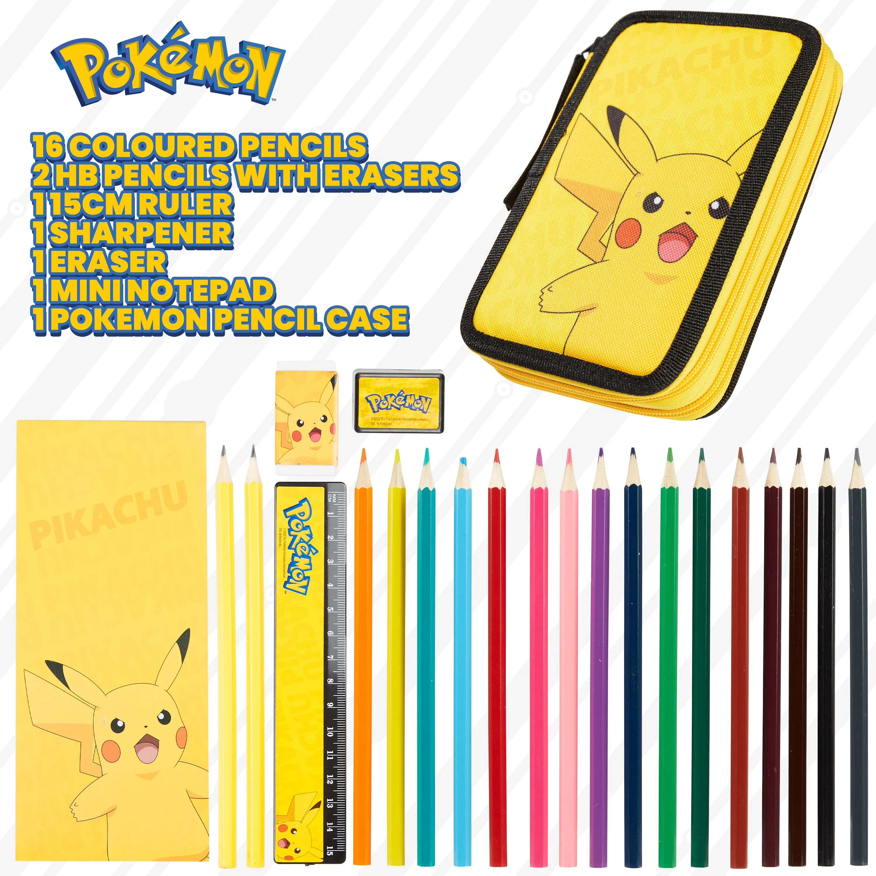 Pokemon Pencil Case for Boys - Pikachu Filled Pencil Case Stationery Set