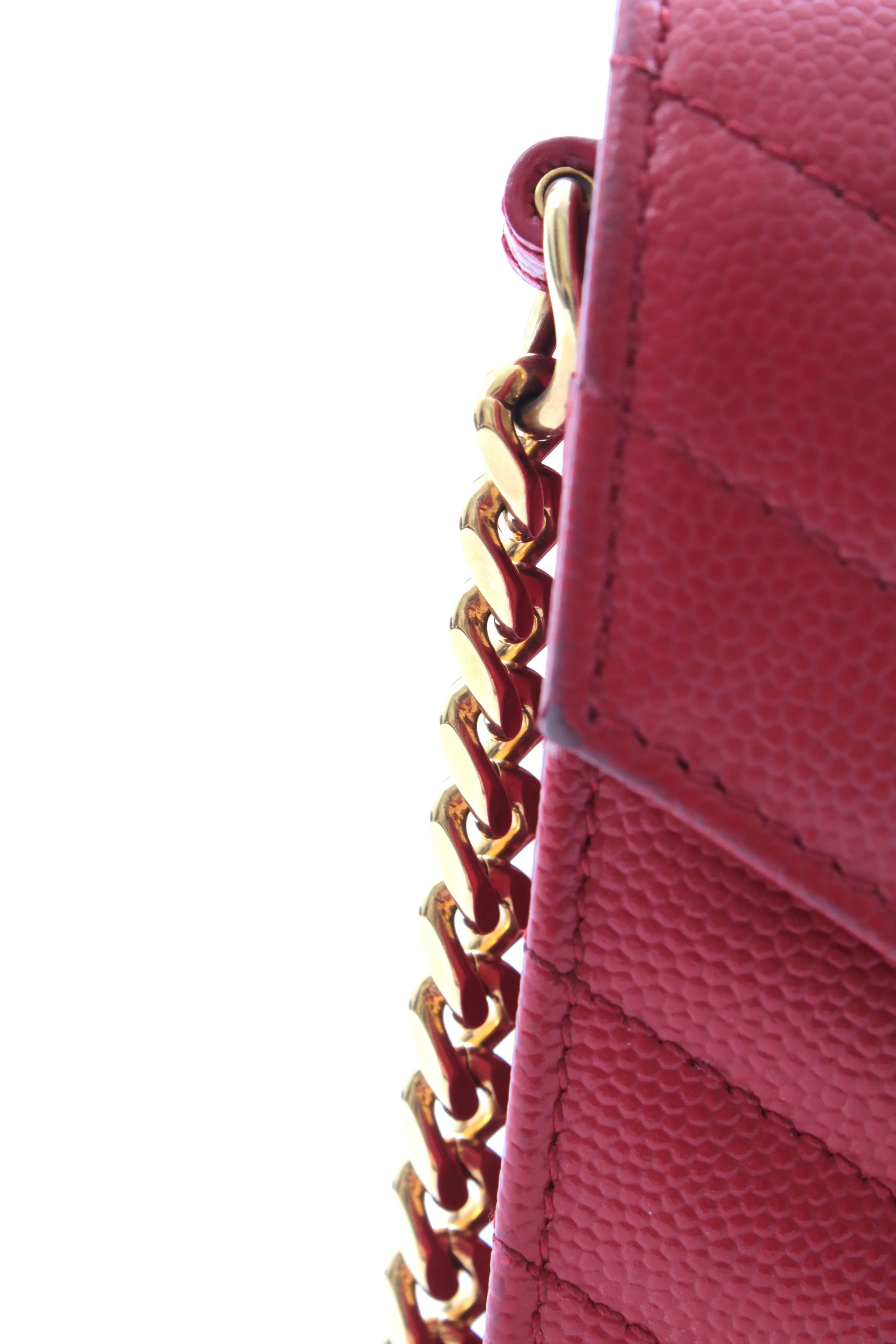 Saint Laurent Monogram Chain Wallet Bag in Matelasse Leather
