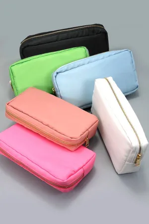 Small Classic Travel Nylon Cosmetic Bag - 6 Colors